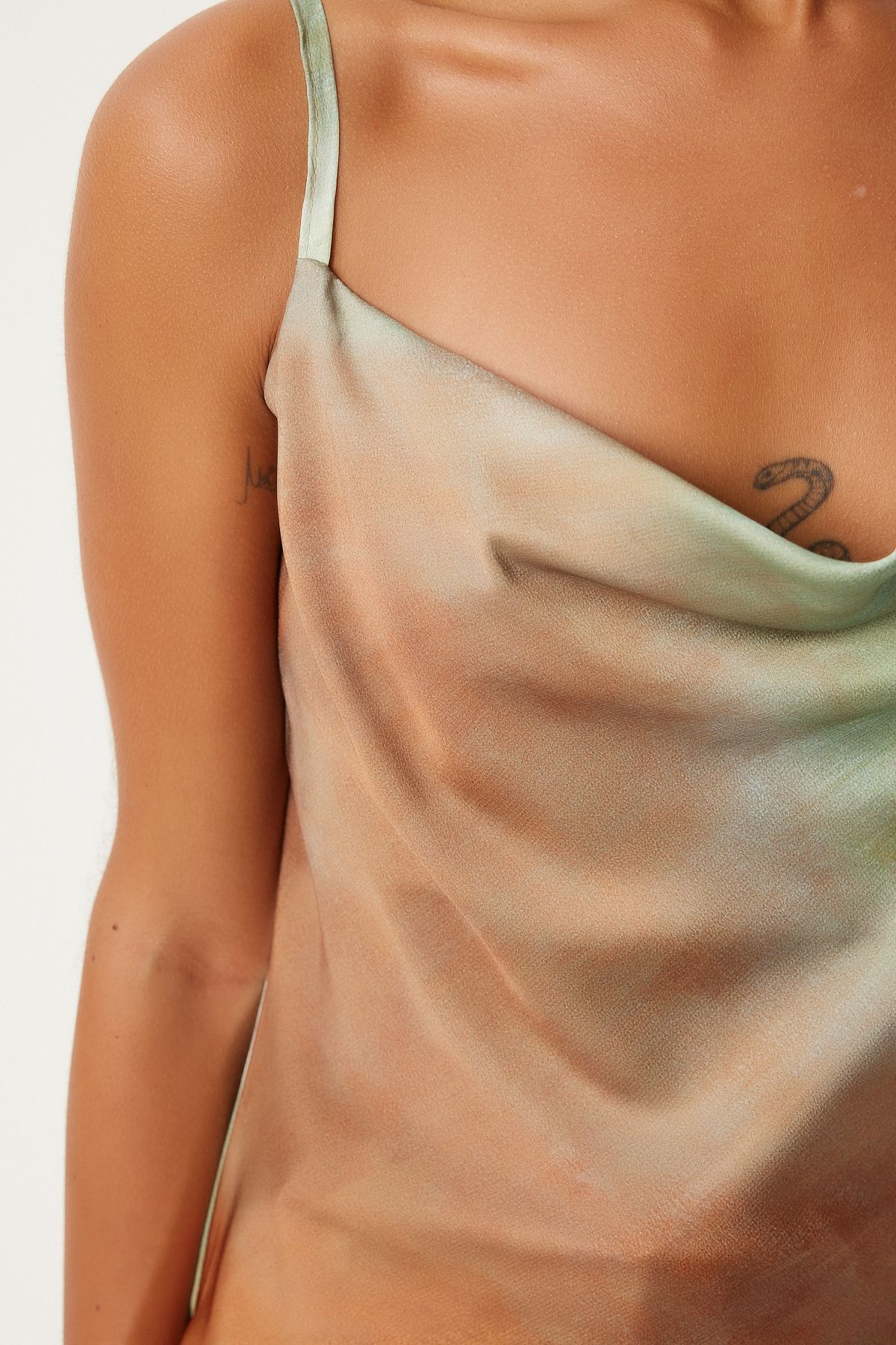 Female Brown Hanger Satin Blouse FN03241