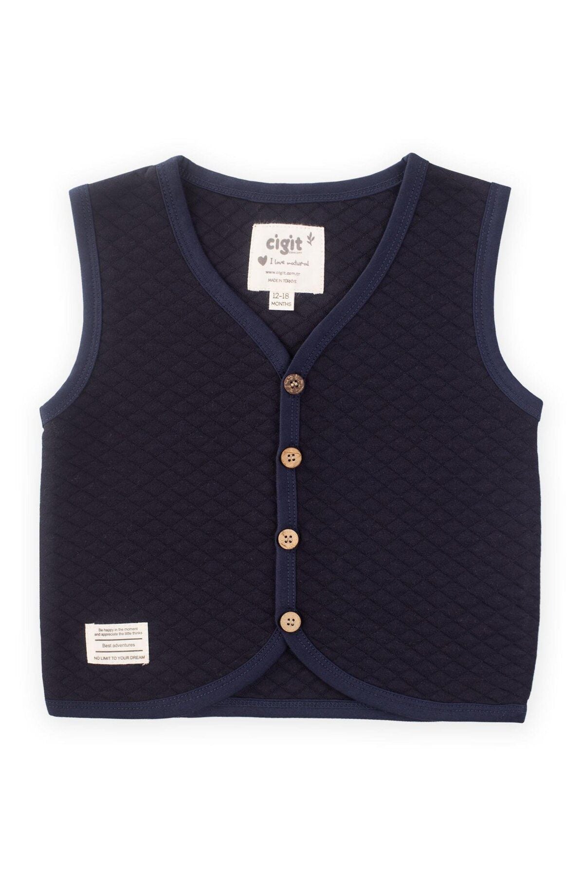 Quilted vest 1-5 years old navy blue