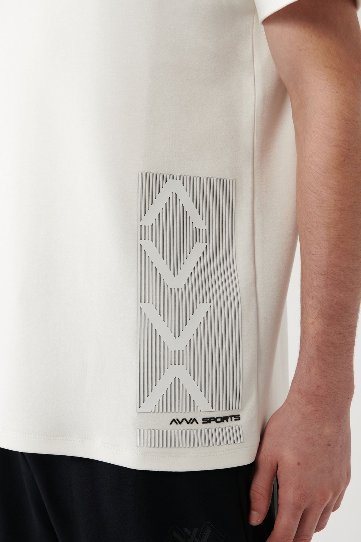 Men's White Printed Bicycle Yaka Soft Touch T-shirt A41y1328