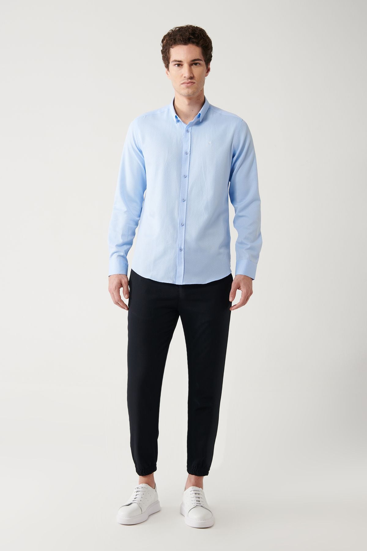 Men's Blue Cotton Amelor Shirt A32Y2056