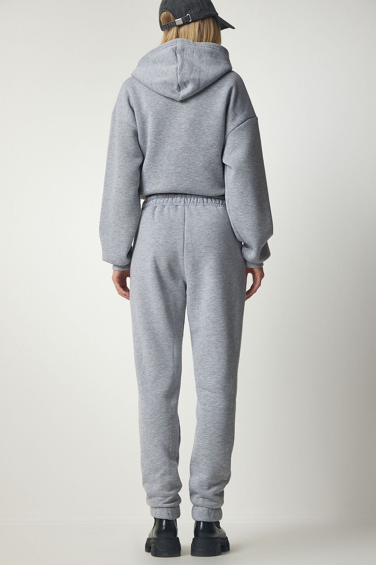 Female Gray Melanj Hooded Polar Tracksuit Set DD00762