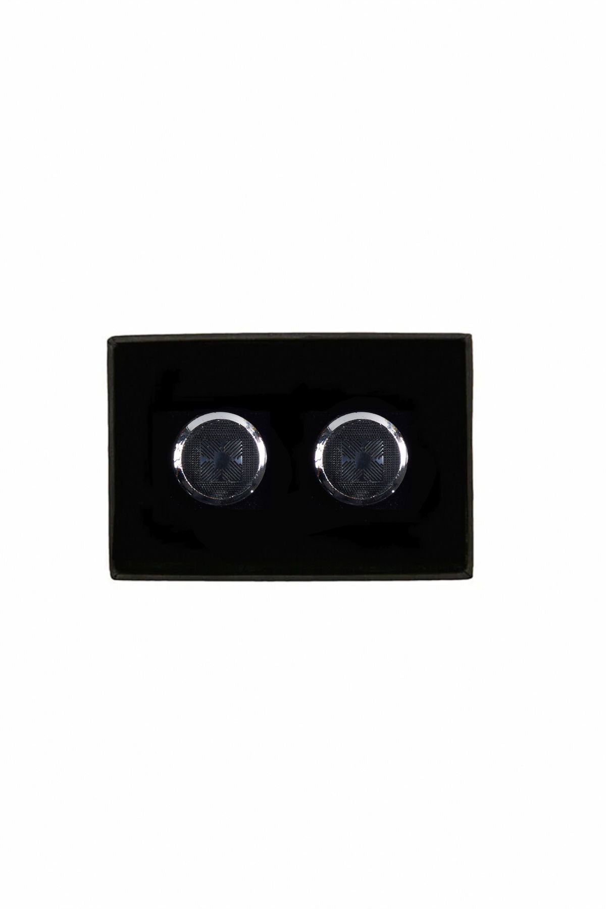 Men's Gray-Black Metal Cufflink