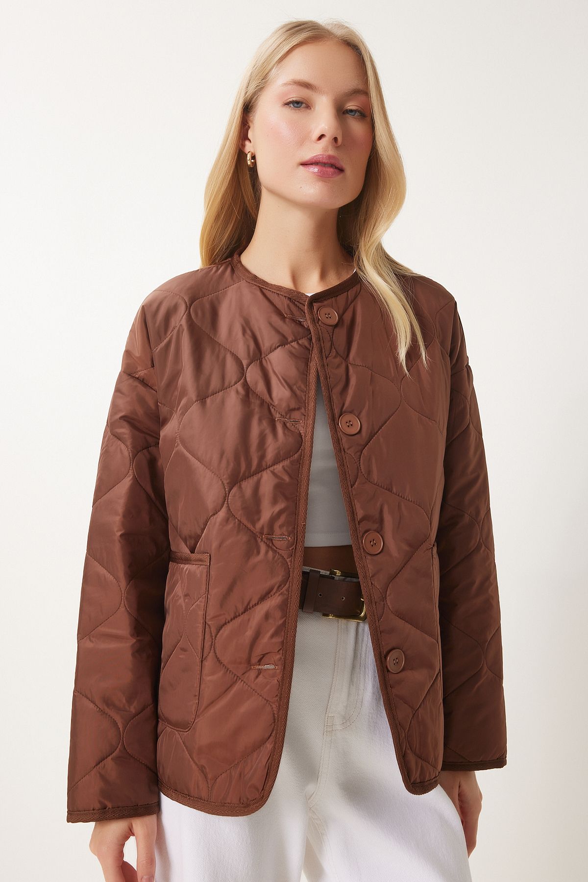 Female Brown Wide Cepone Jacket FN03395