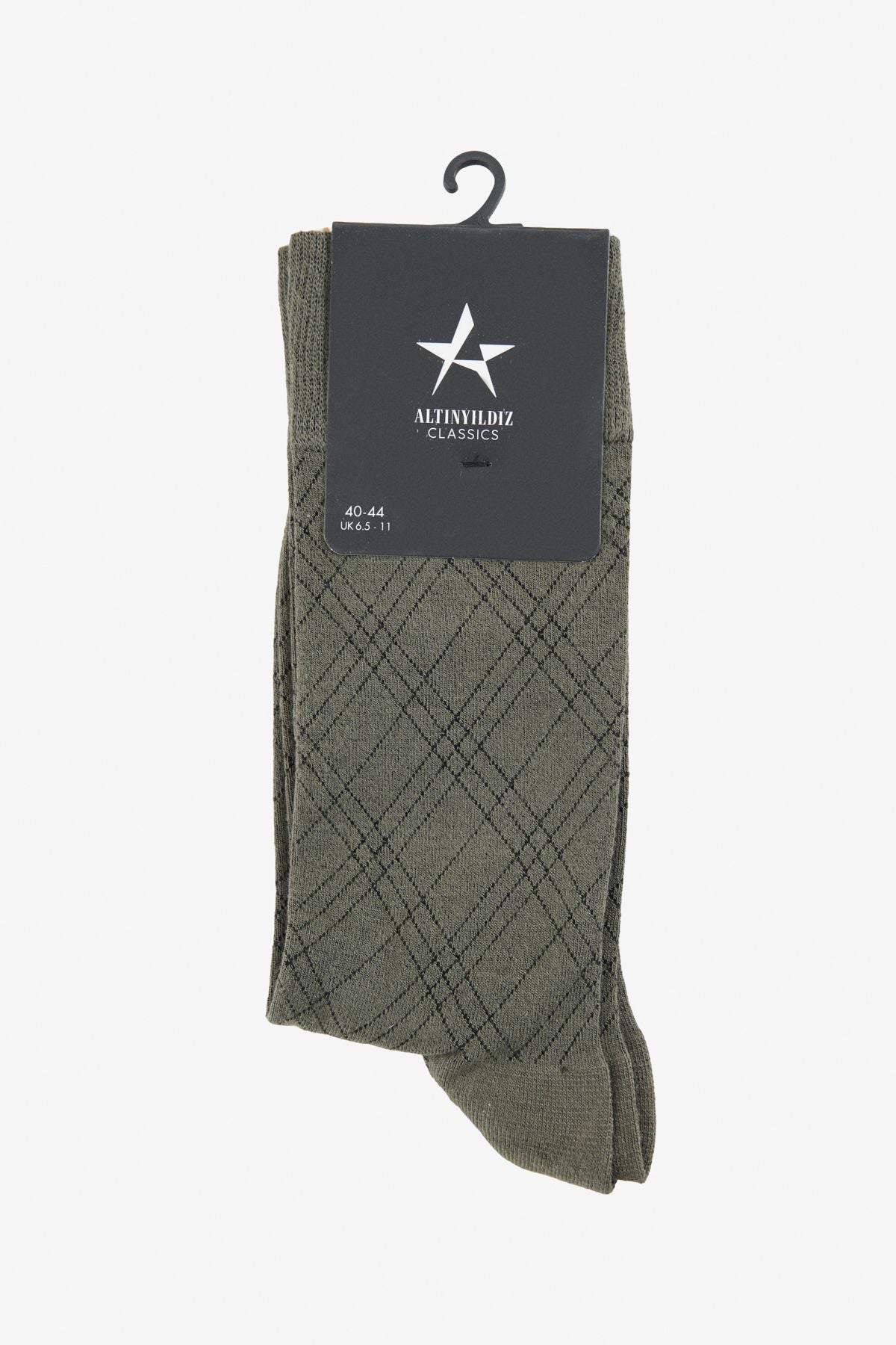 Men's Khaki Patterned Single Socks