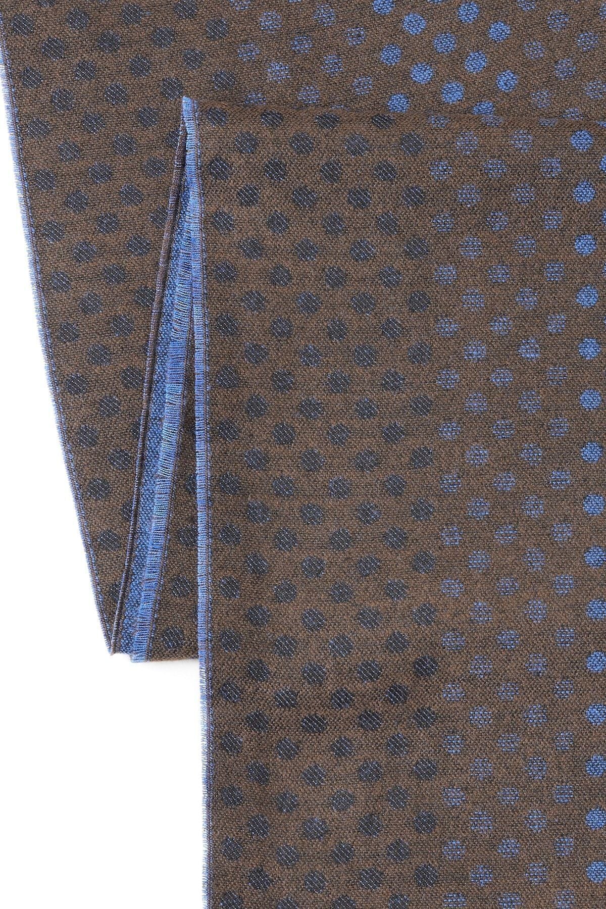 Men's brown-blue patterned weft