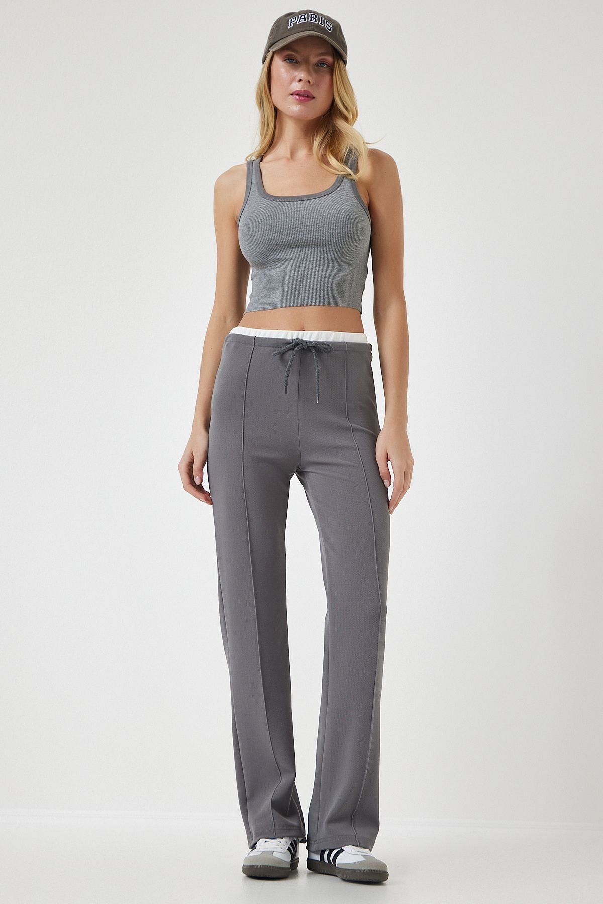 Woman Smoked Detailed Knitting Pants RV00157