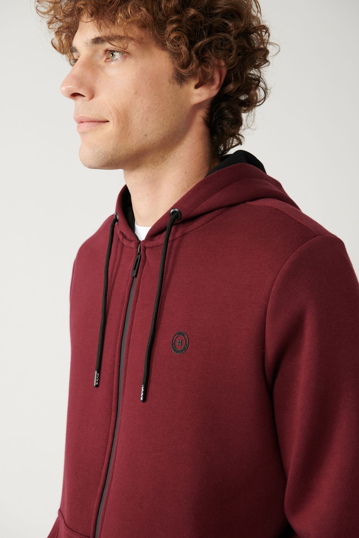 Men's Dark Bordeaux Hooded 3 -Triple Zippered Sweatshirt E001019