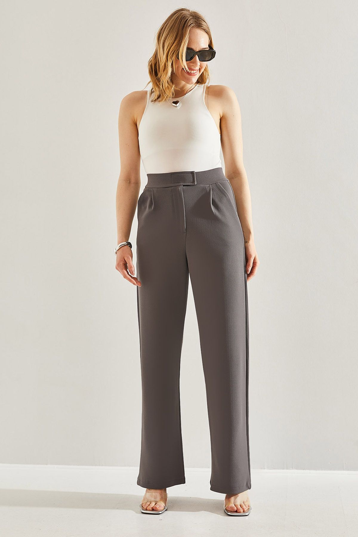 Woman High Waist Luclear Call Palazzo Pants 60221007