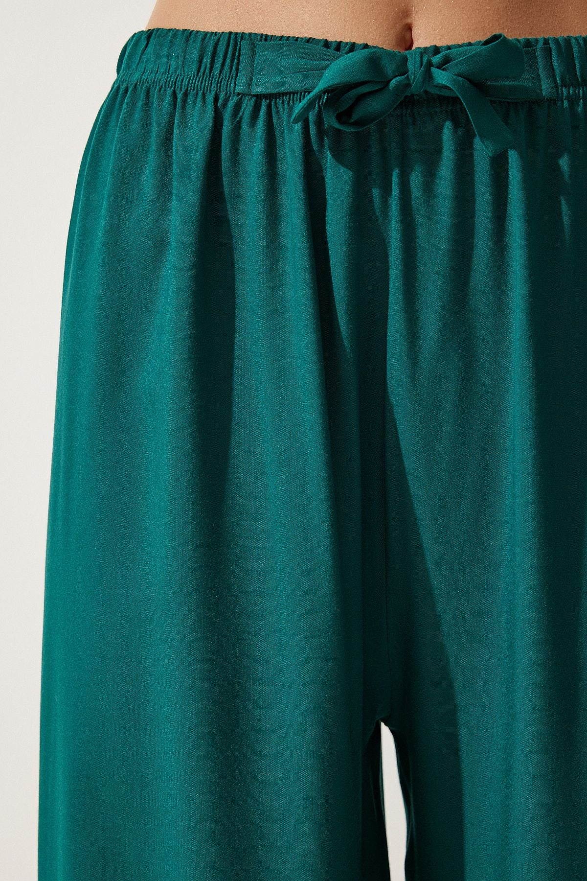 Female Emerald Green Summer Viscose Palazzo Pants EN00610