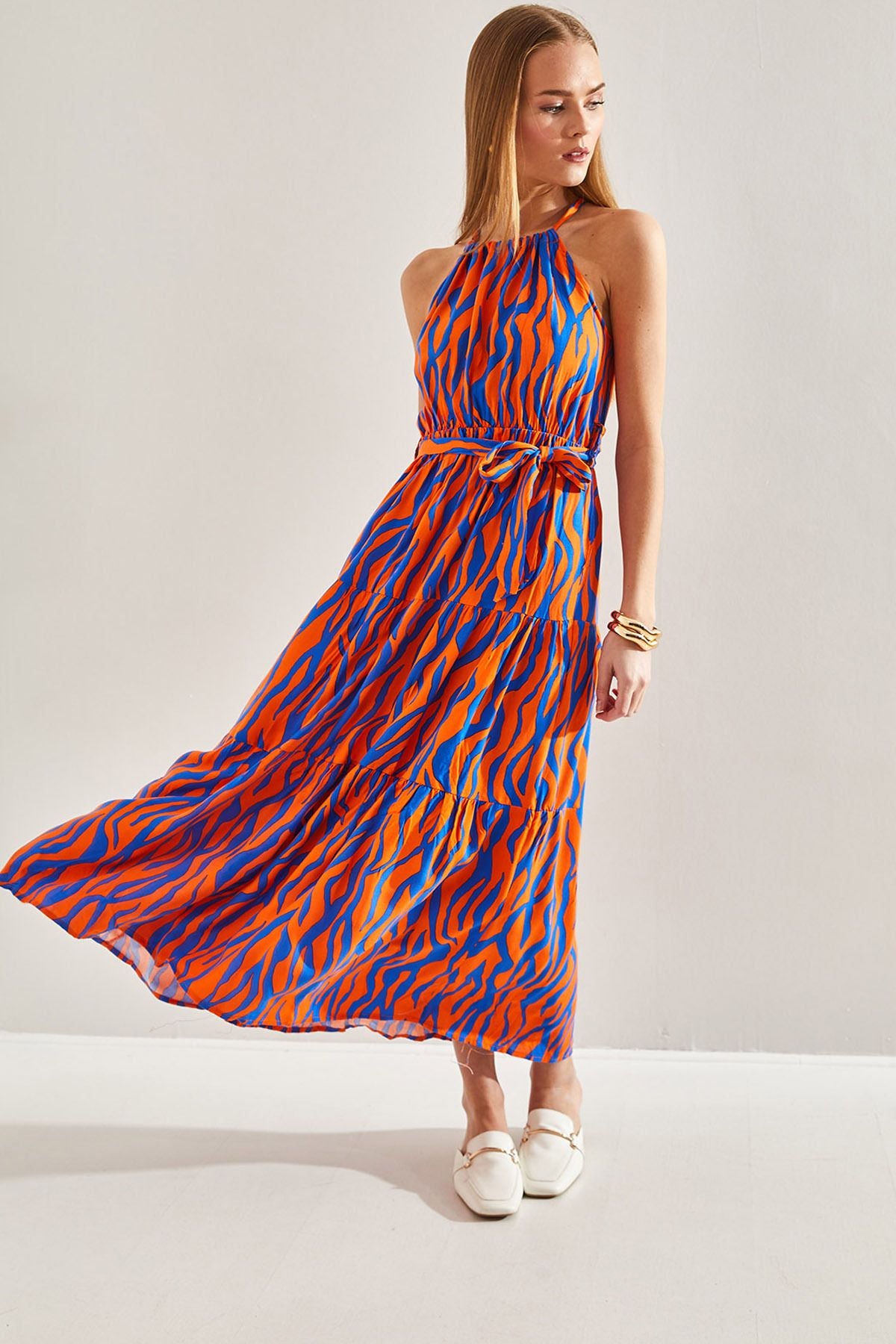 Female Lined IP HANDER PATTERN PATTERNED VISCON DRESS 60101011
