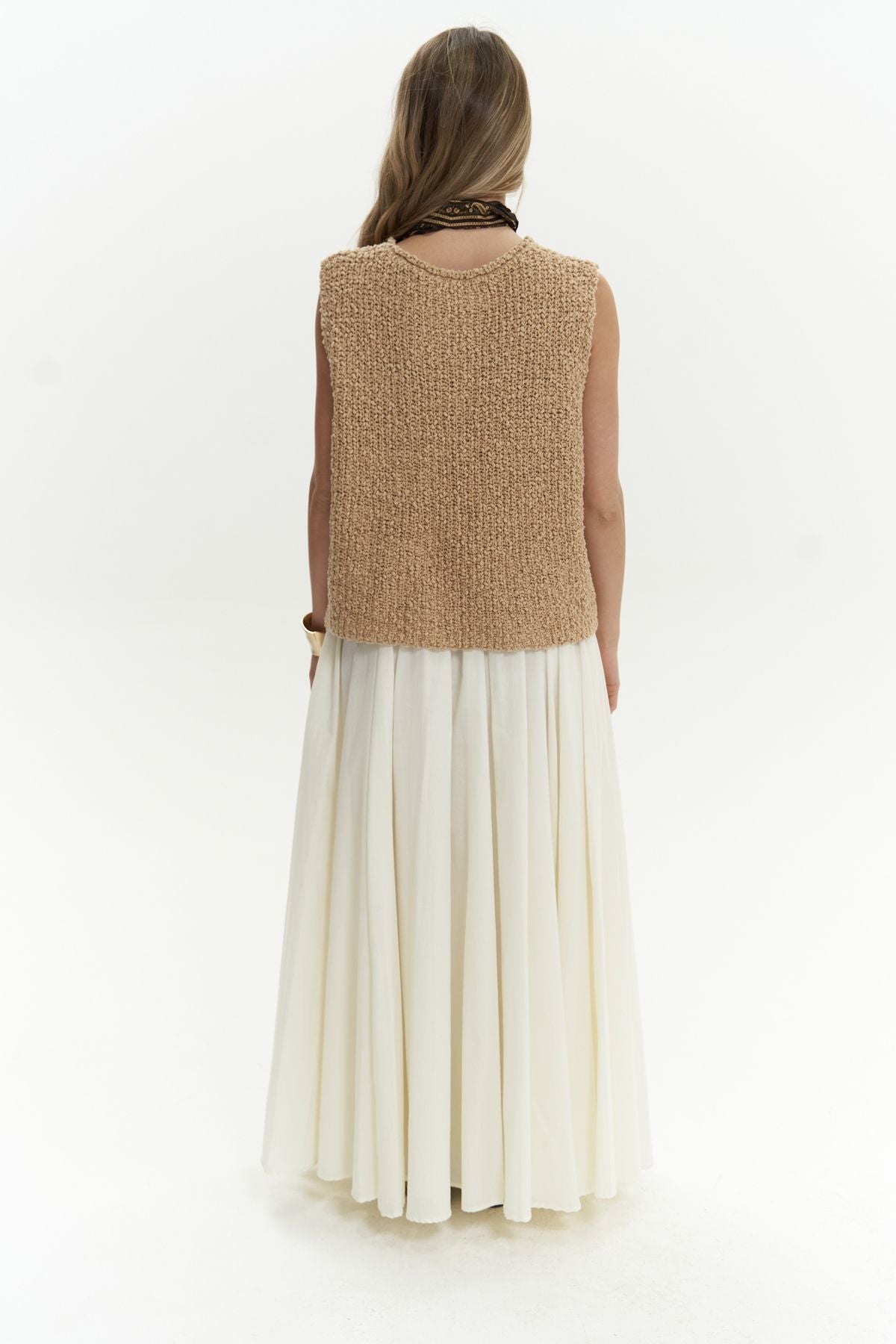 Faylinn long ecru skirt