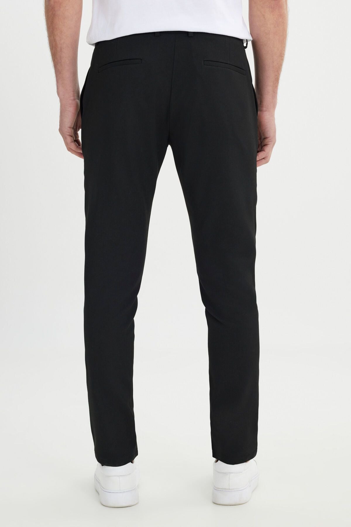 Men's black slim fit Italian cutting side pocket flexible casual trousers