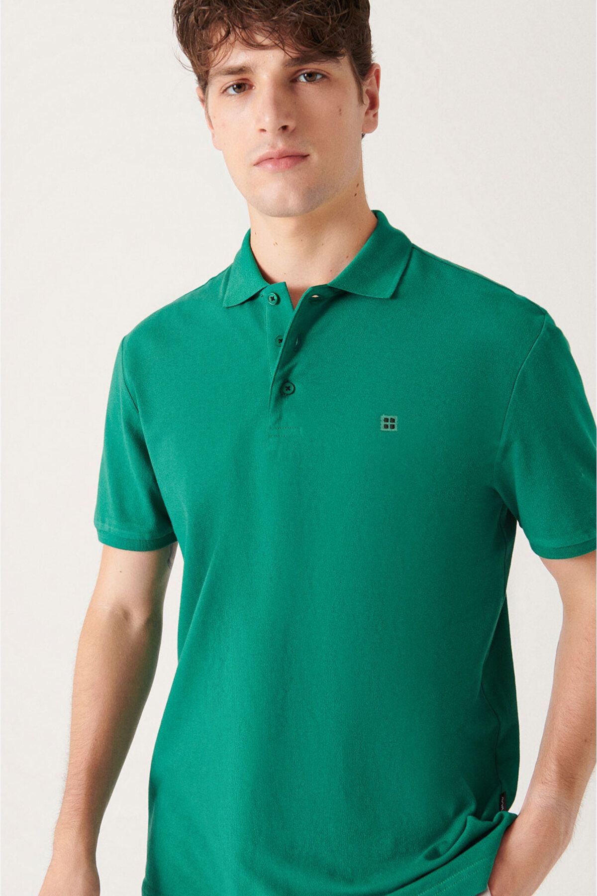 Men's green 100 %cotton cool Polo Yaka T-shirt E001004
