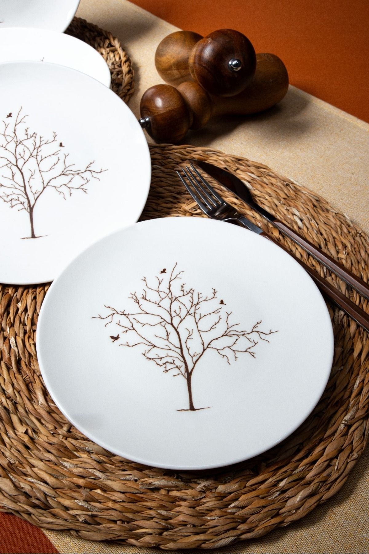 Life Tree 6 Porcelain Port Plate Set