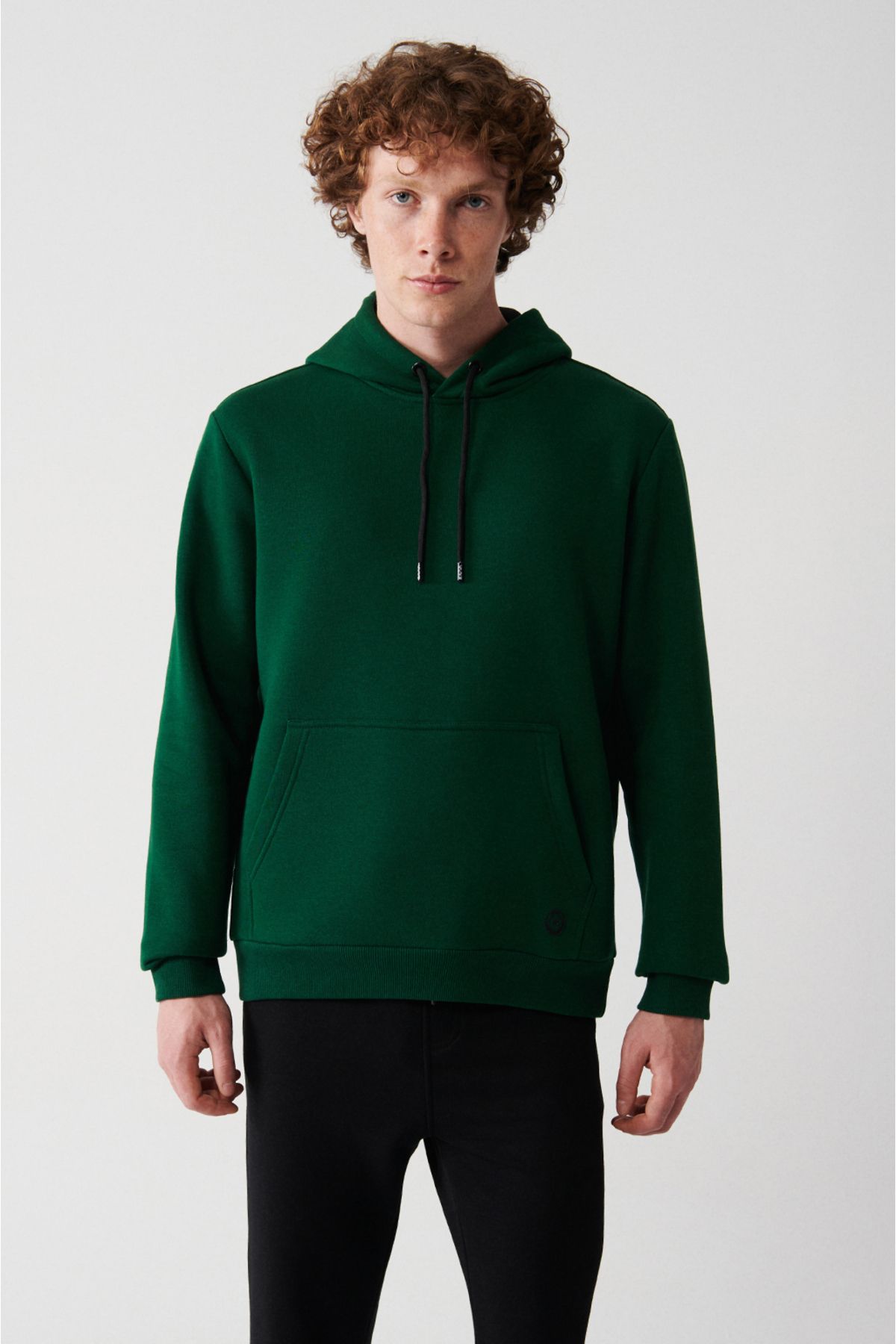 Men's green hooded 3 -IP Cotton Sweatshirt E001018