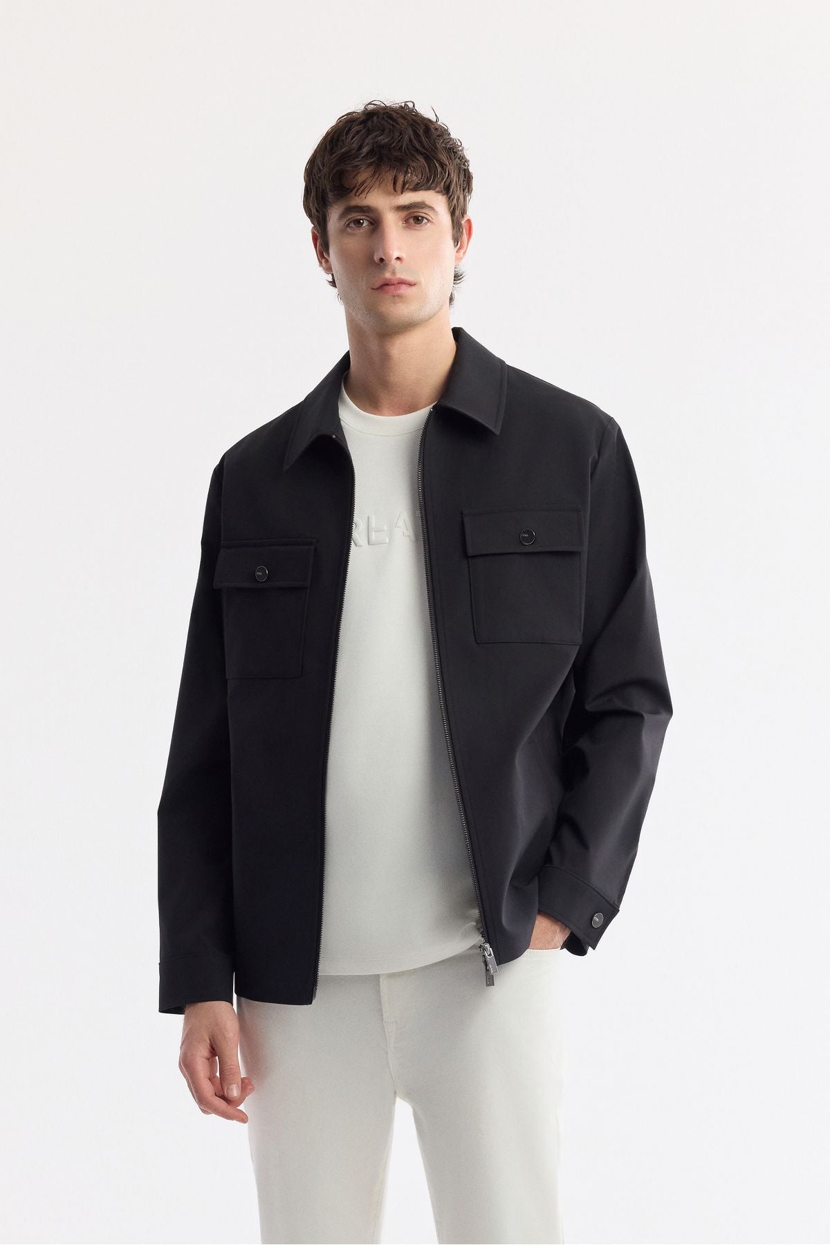 Men's black mono collar lid technical fabric Mont A51y6051
