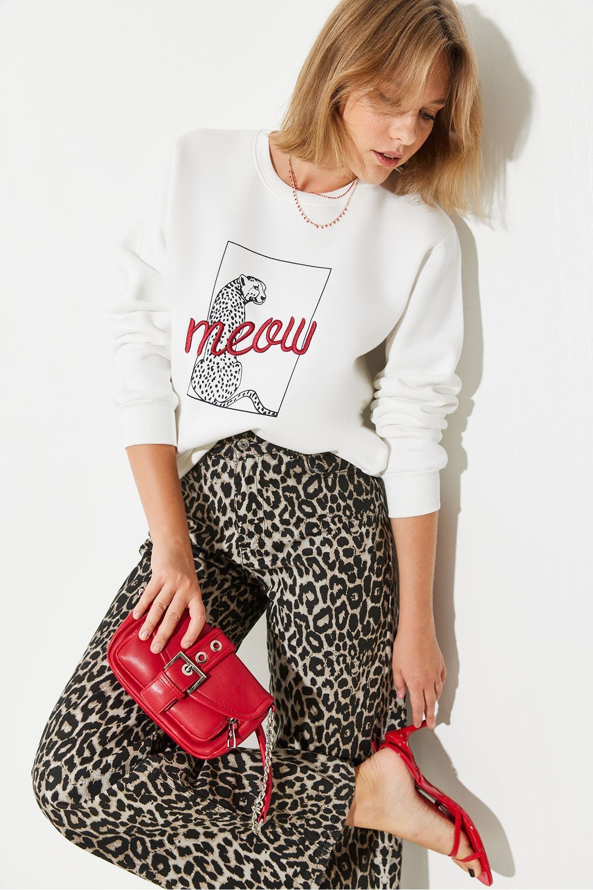 Women's Leopard Printed Sweatshirt 60251805