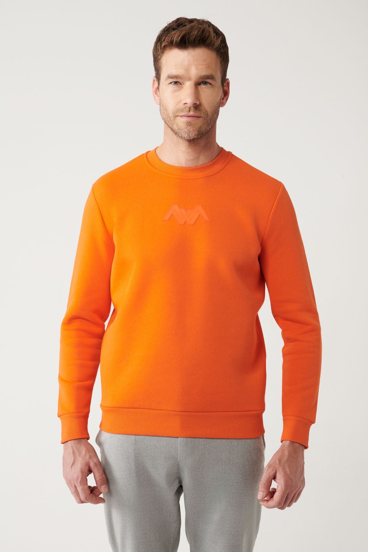 Men's Orange Bicycle Collar 3 -IP -Shadon Printed Sweatshirt A32y1273