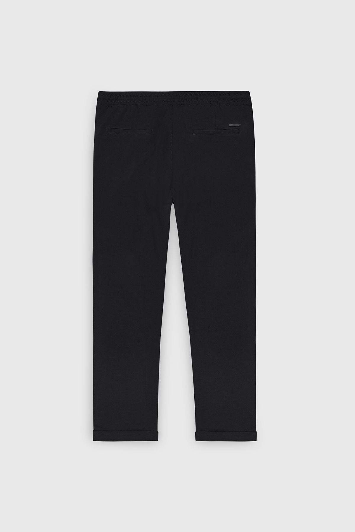 Men's black slim fit comfortable cutting waist tied side pocket jogger pants