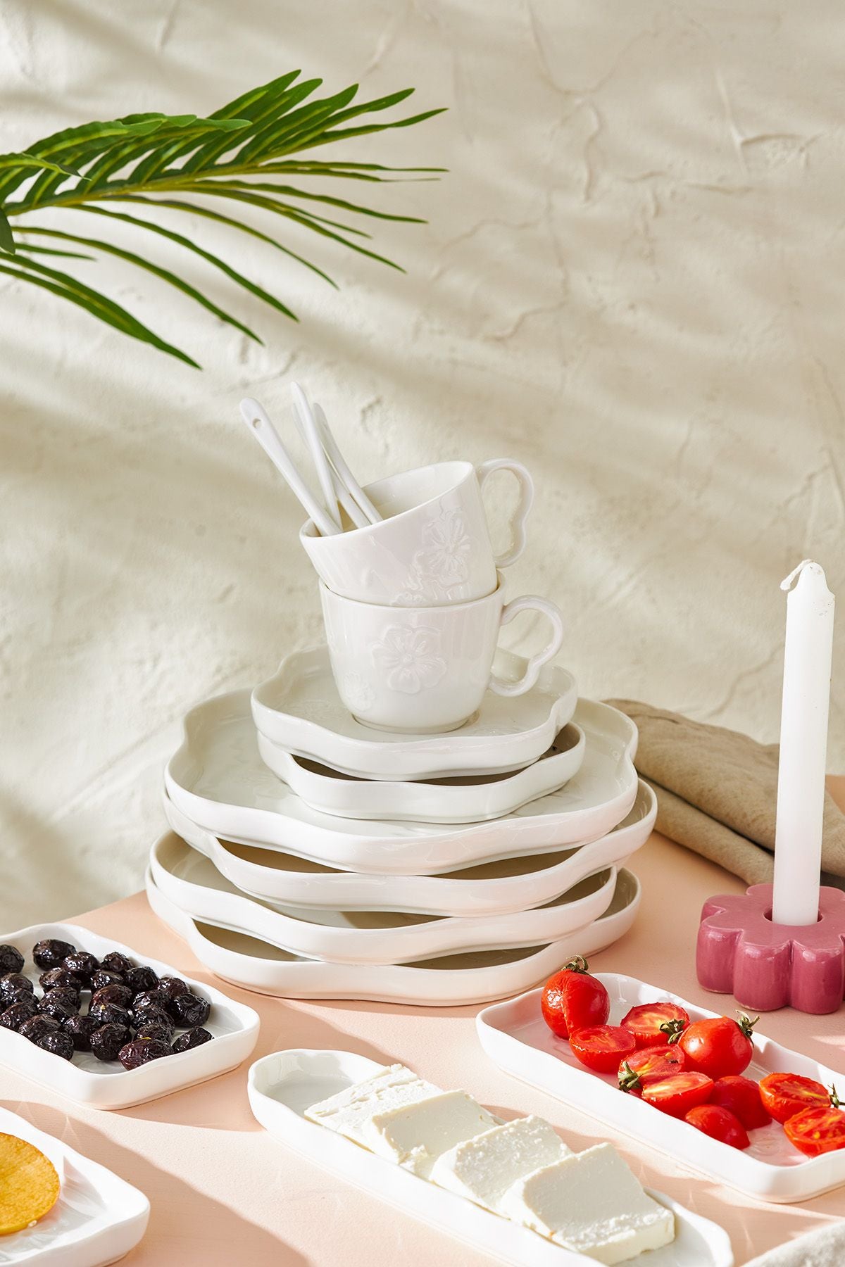 Florist 30 Piece Porcelain Breakfast Service for 6 people