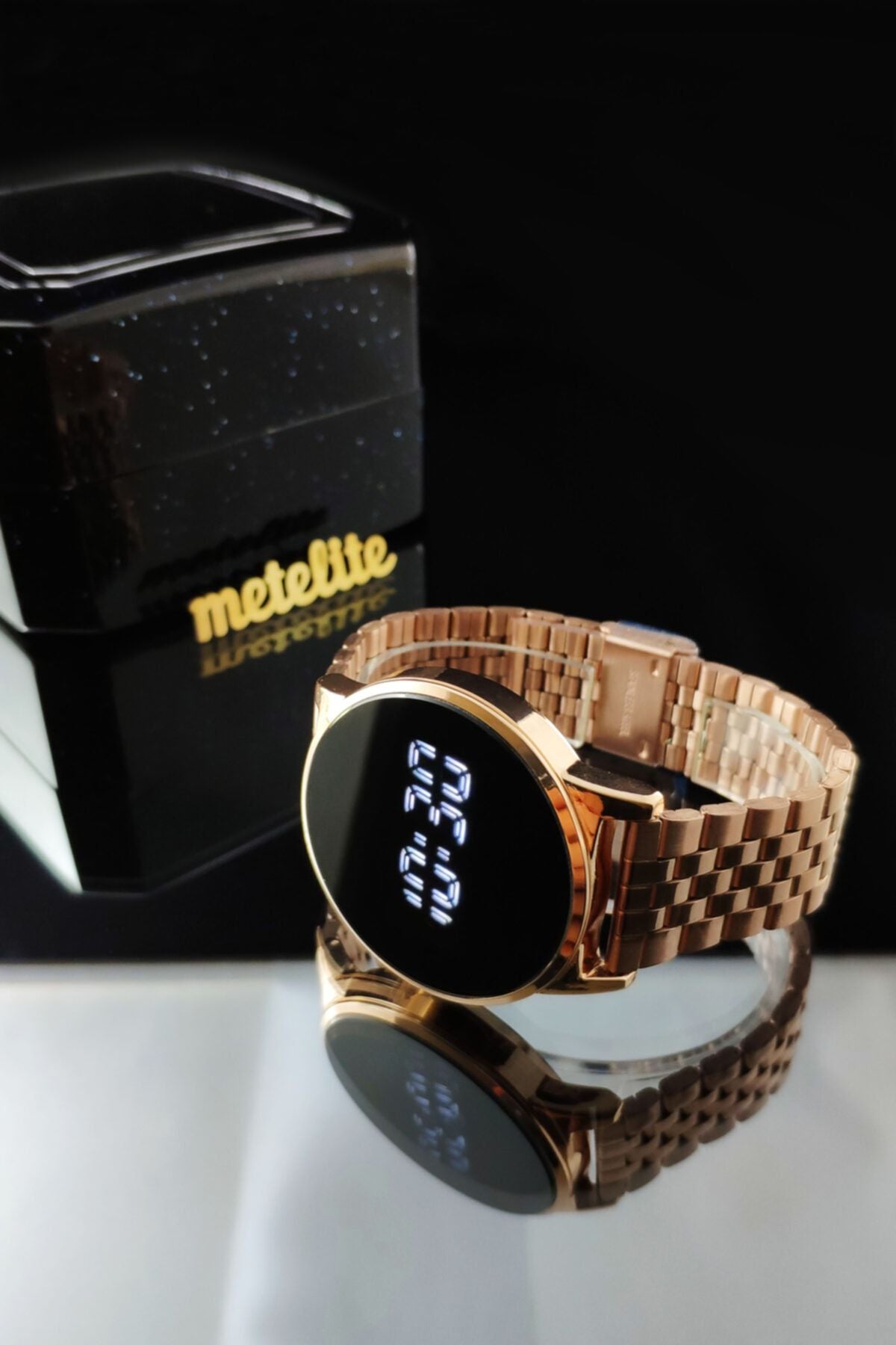 Unisex Copper Touch LED Digital Metal Cord Wristwatch - in its own private box