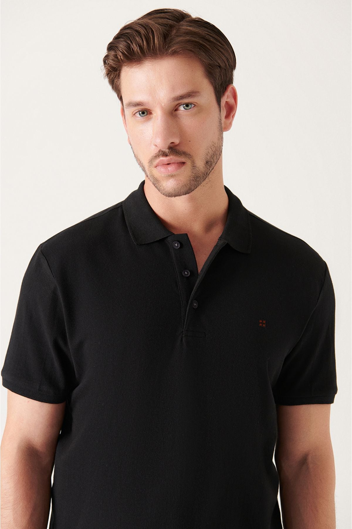 Men's black 100 %cotton cool, Polo Yaka T-shirt E001004