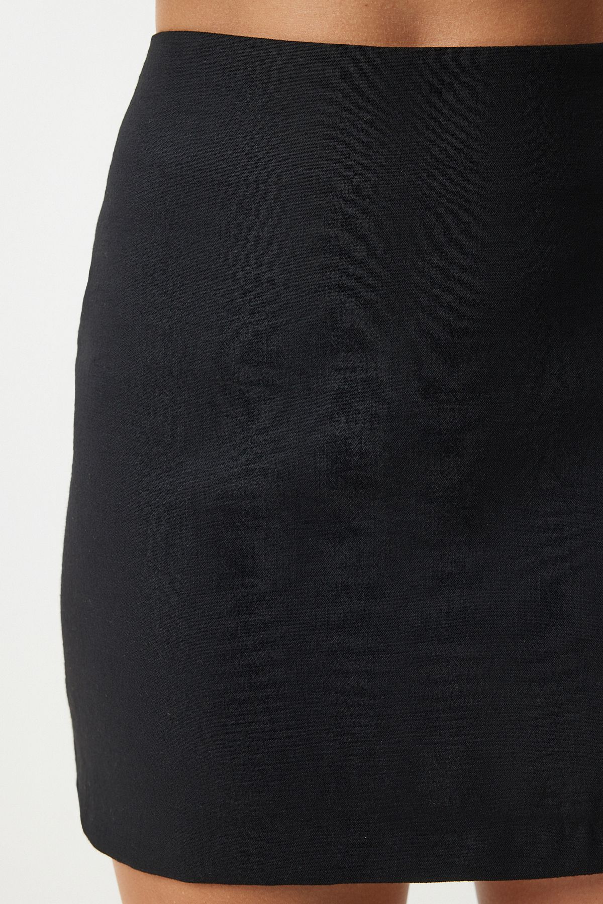 Female Black Sleeveless Vest Mini Skirt Woven Set FN03188