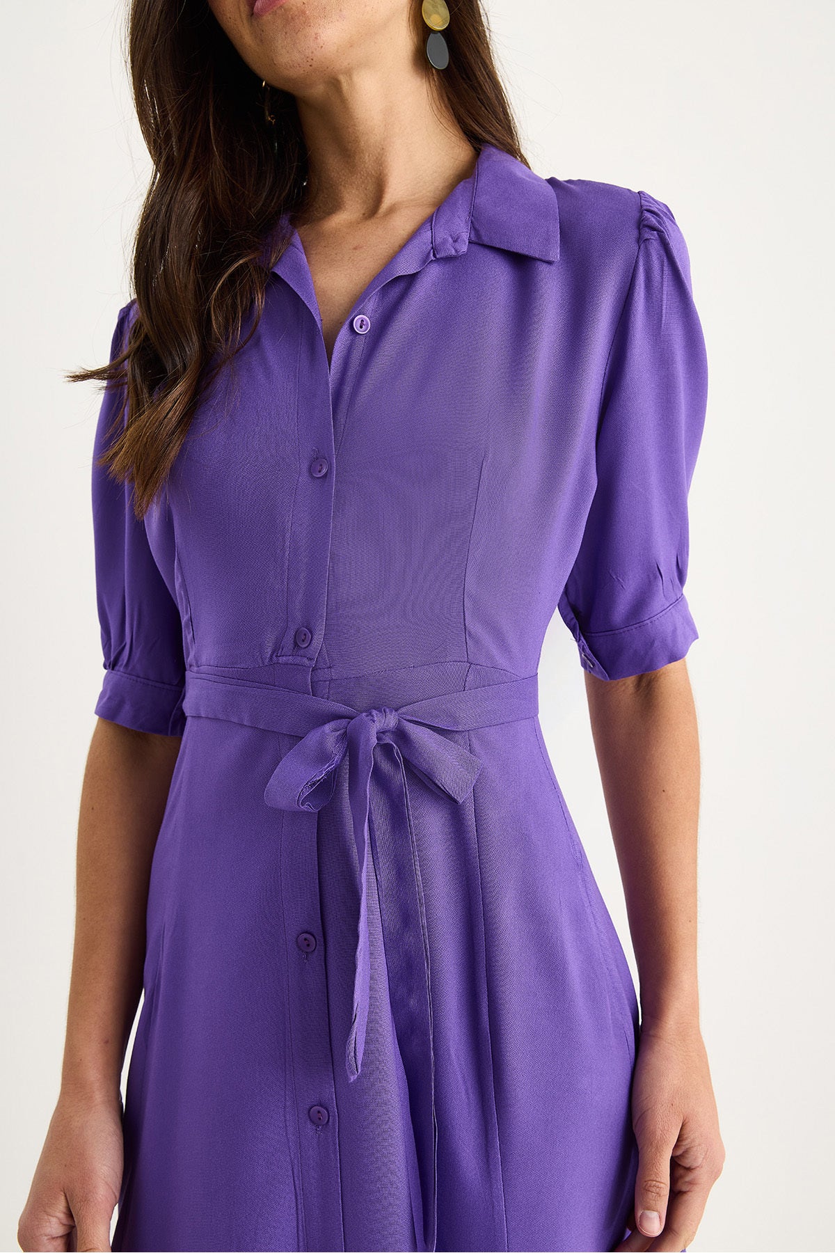 Women's Belted Summer Shirt Dress 8437 60283366