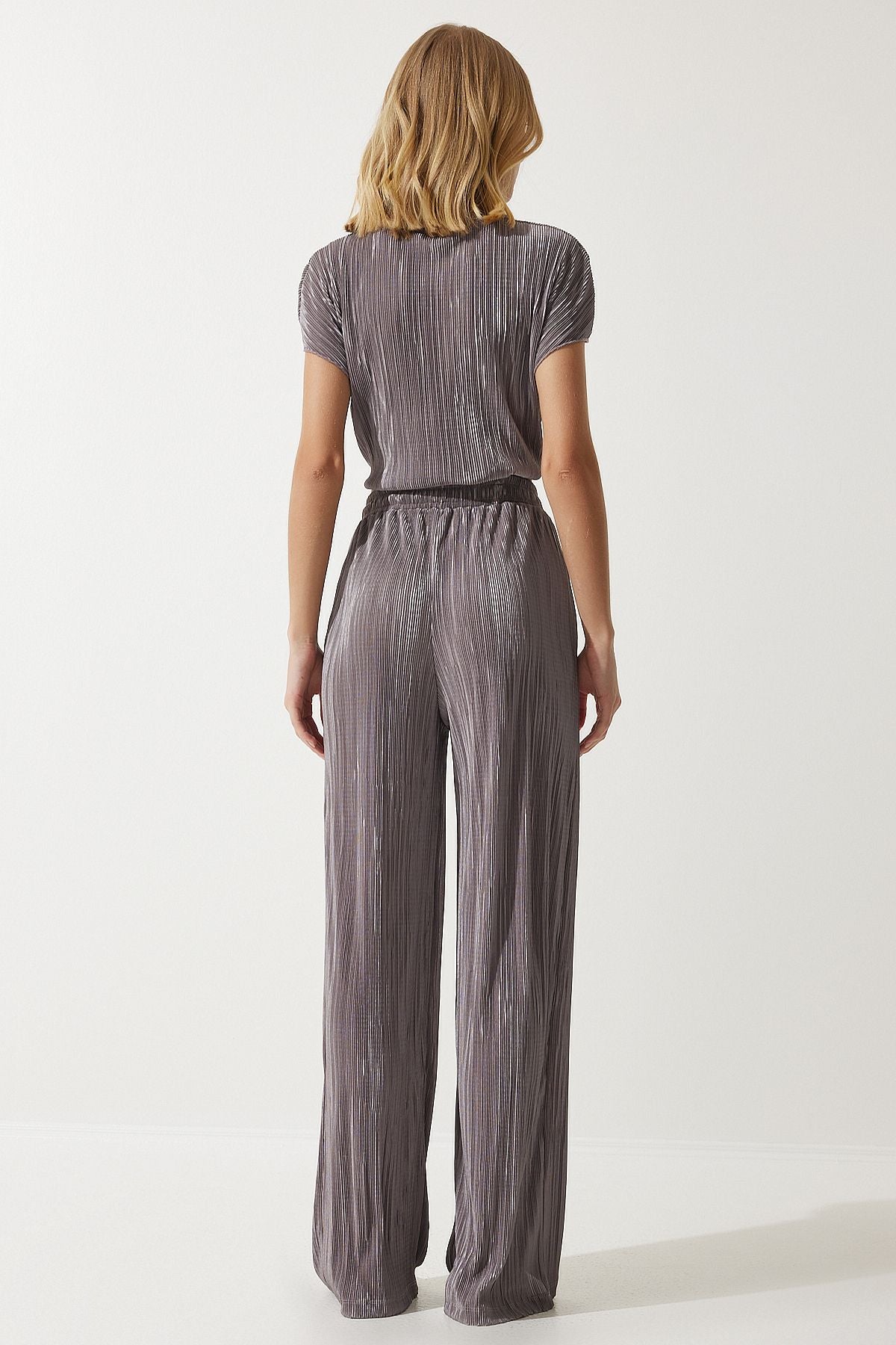 Female mink pilisle comfortable blouse trousers set MC00283