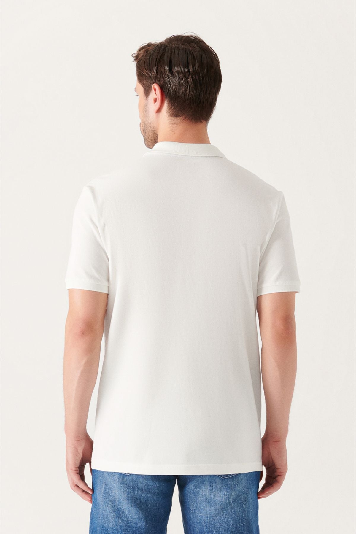 Men's white 100 %cotton cool, Polo Yaka T-shirt E001004
