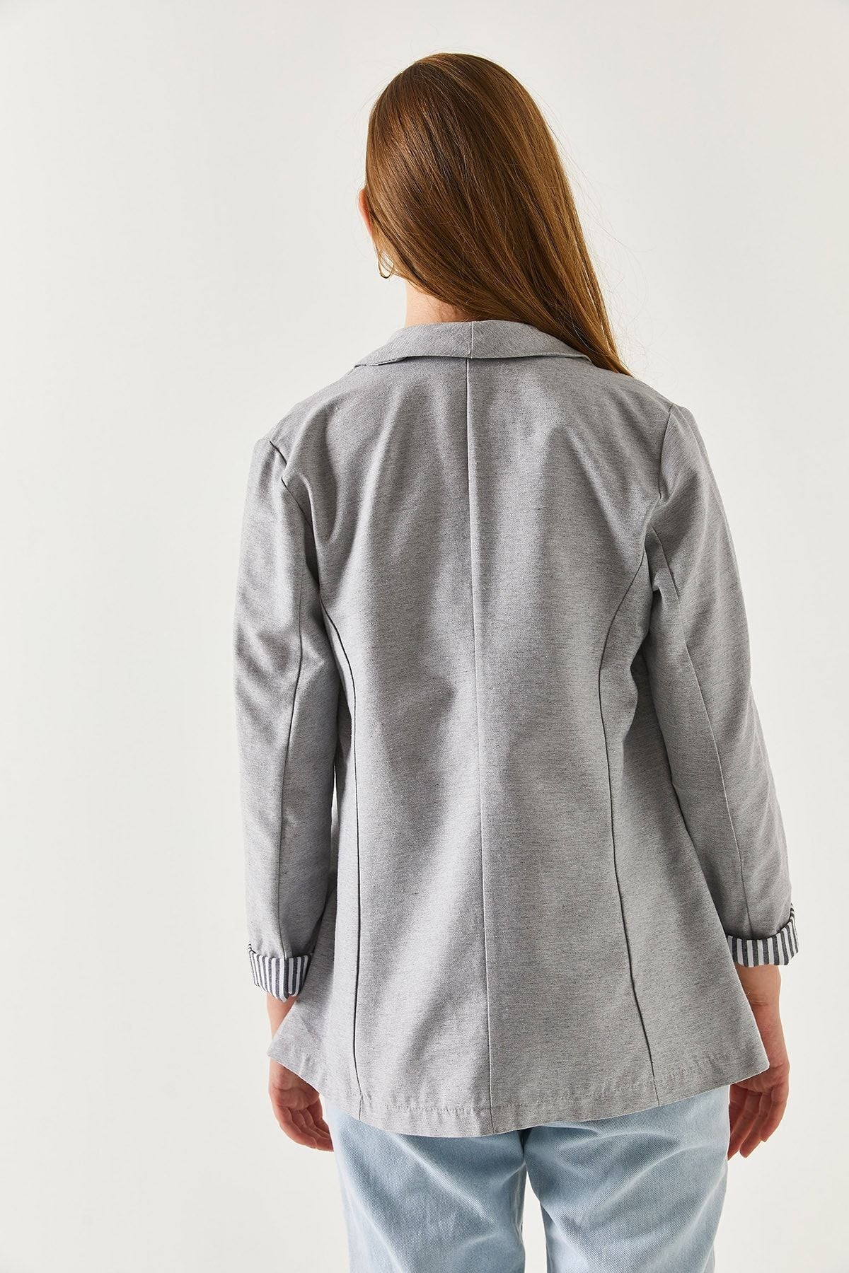 WOMEN GRAY GRY SOLD INCLUDED SINGLE buttoned jacket ARM-22K001122