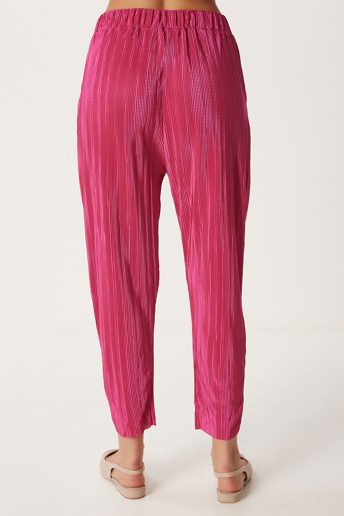 Woman Pink Stylish button pants with puffy pants set FN03234