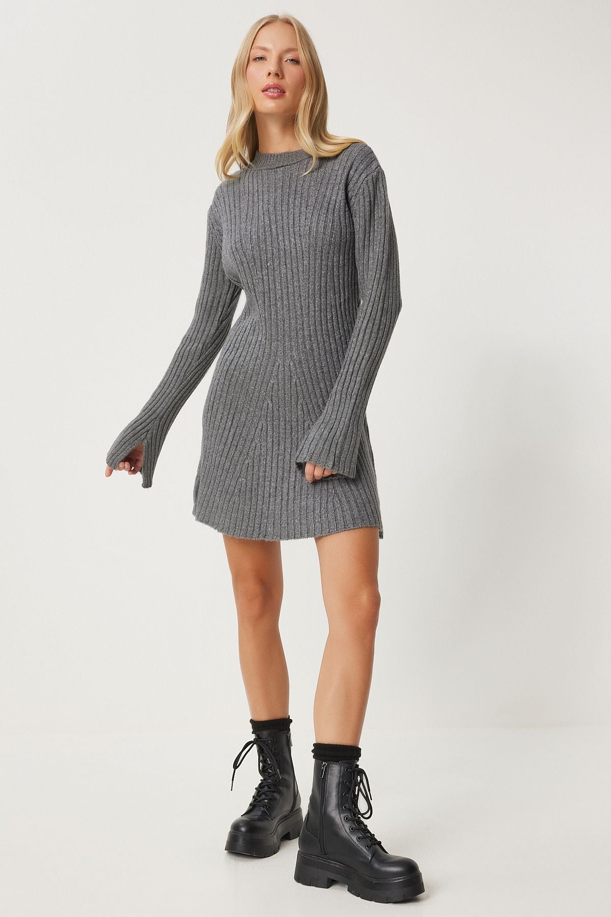 Women's Gray Vum Triko Dress KB00039