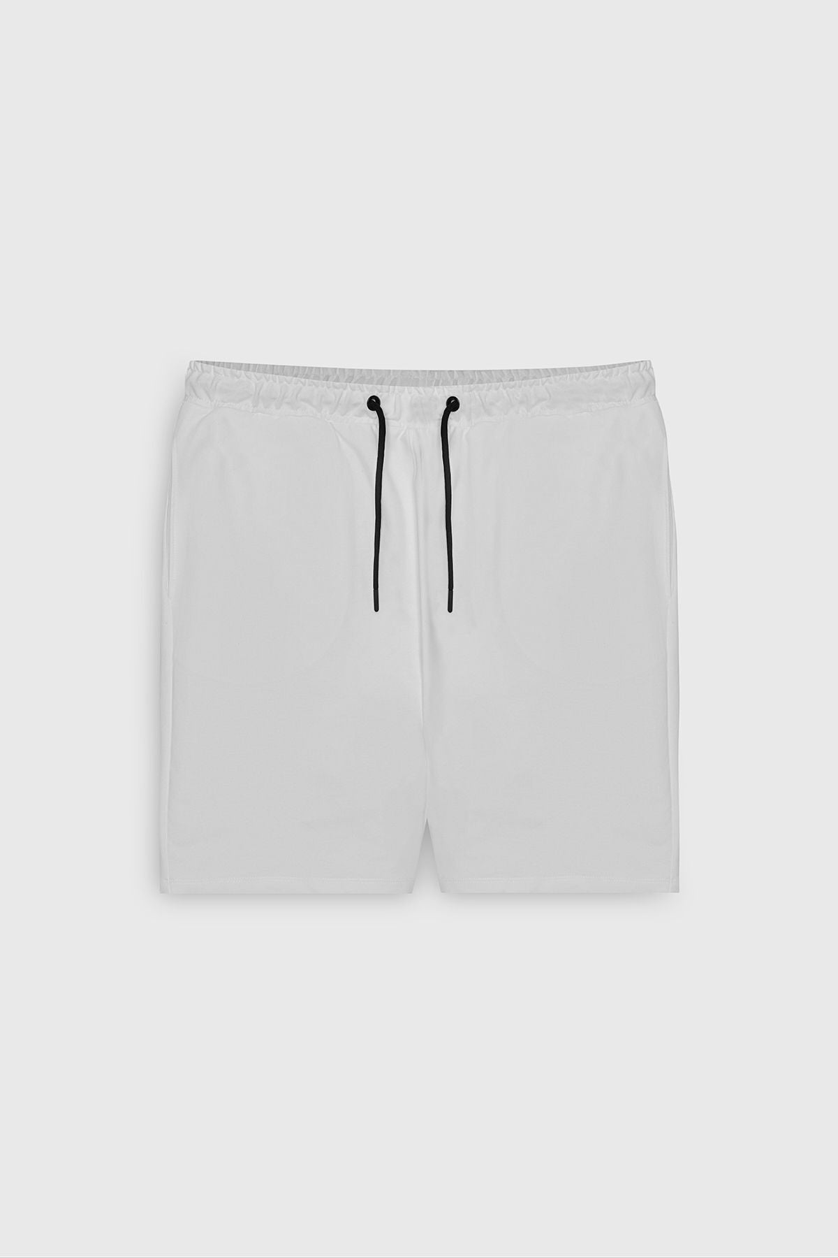 Men's White Standard Fit Normal Cutter Cotton Flexible Knitting Shorts