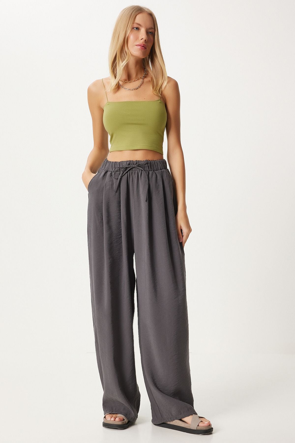 Woman smoked comfortable mold shalwar pants MW00150