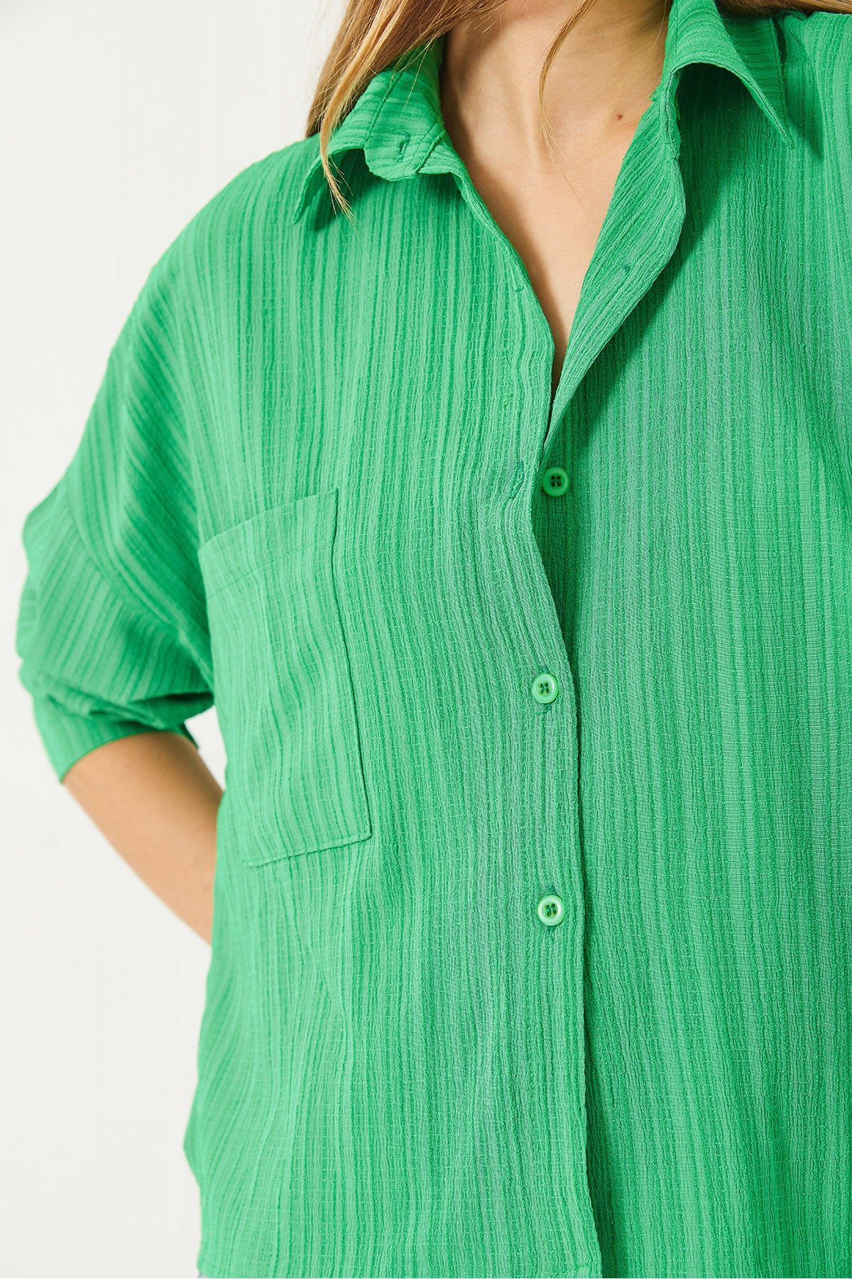 Women's Single Pocket Long Sleeve Casual Shirt 60261562