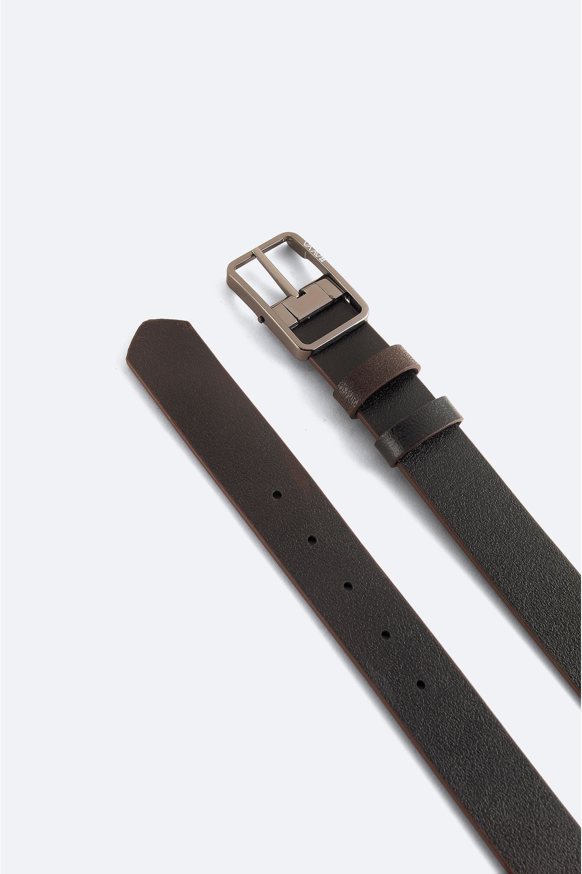 Men's black-brown double-sided floter pattern 100 %leather belt A41y9310