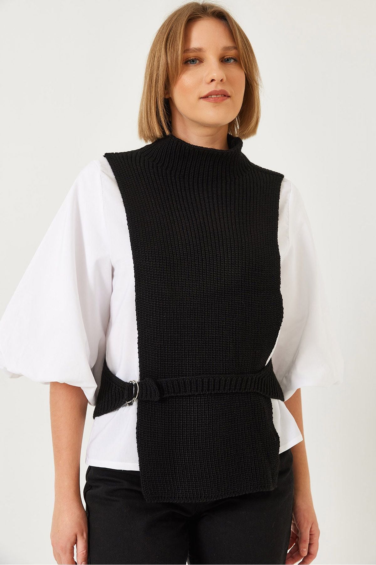 Women's side -binding sweater shirt