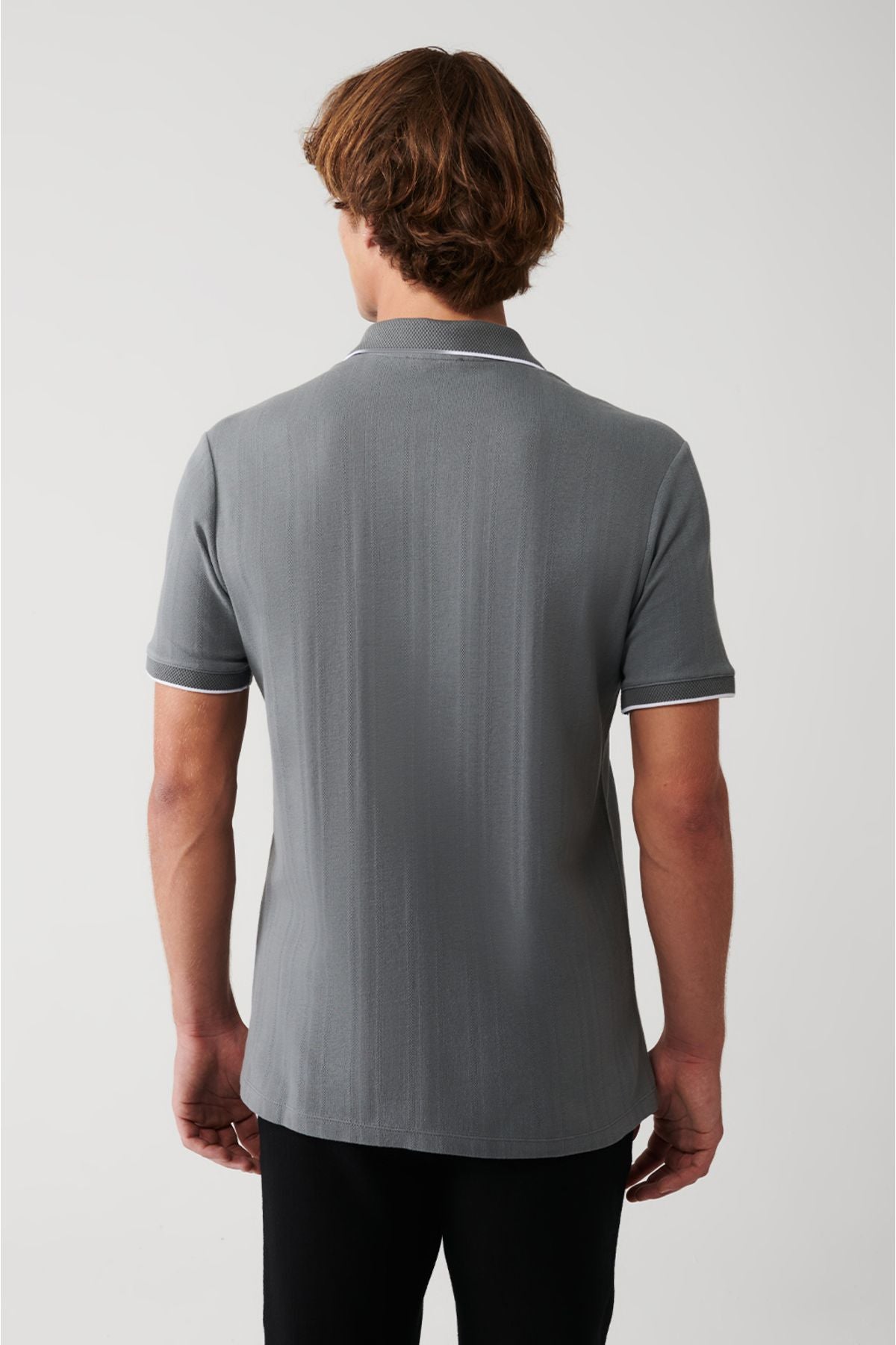 Men's Gray 100 %Cotton Ribana Short Sleeve Shirt A31y2239