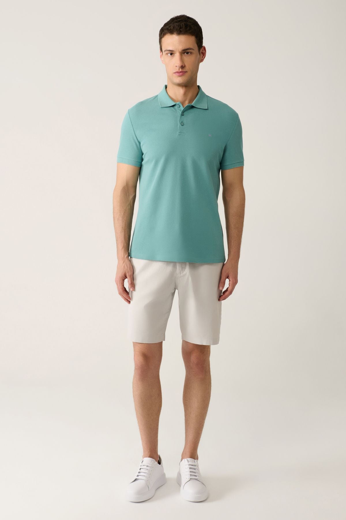 Ανδρικό μπλουζάκι Water Green Polo Yaka 100% Cool Regular Fit E001004