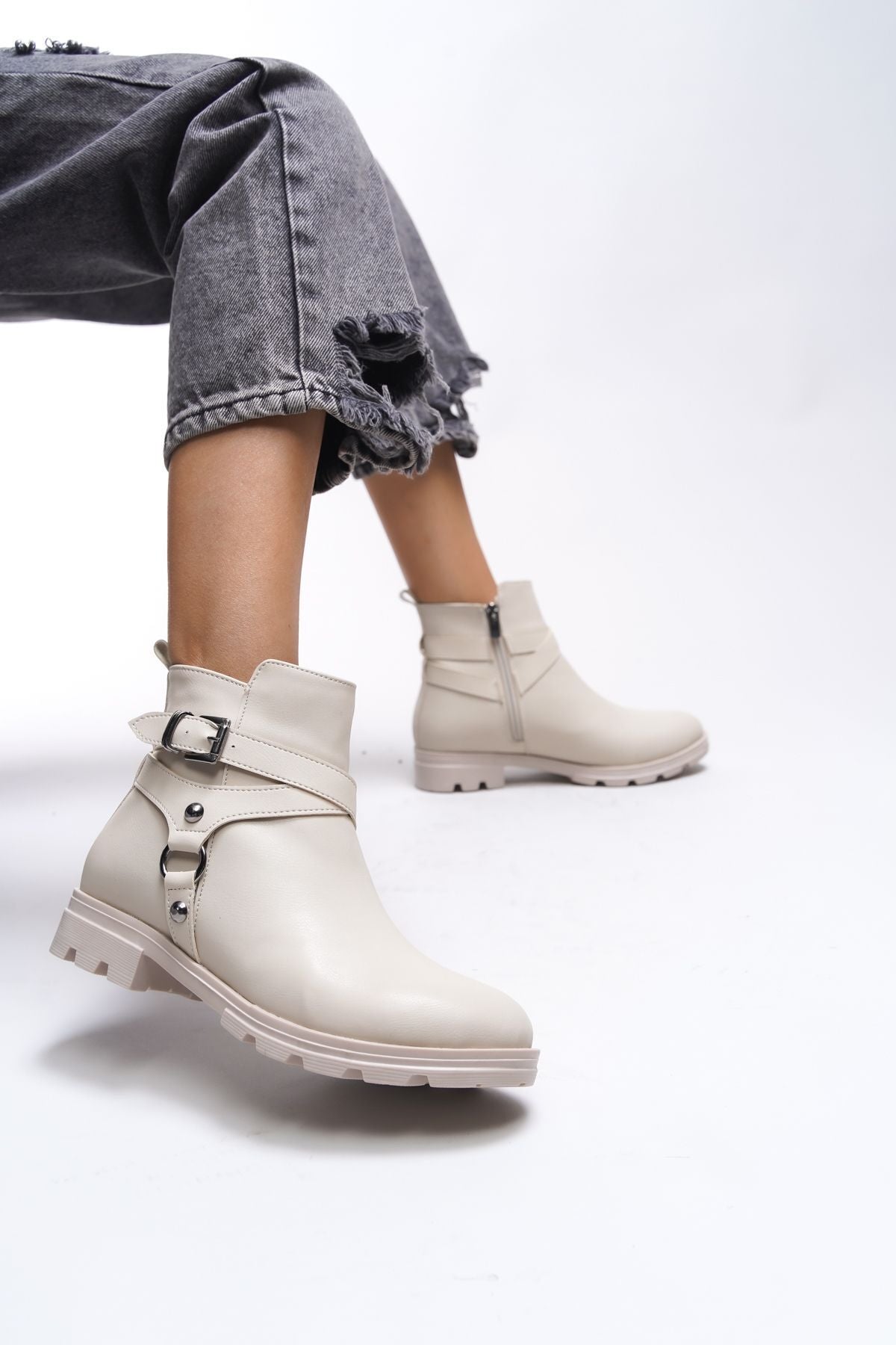 Lislaevar Women's Boka Detailed Bot 0012202 Beige Skin