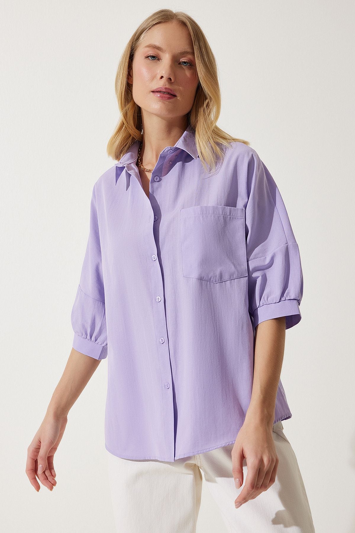 Women's Lilat Balloon Sleeve Poplin Shirt
