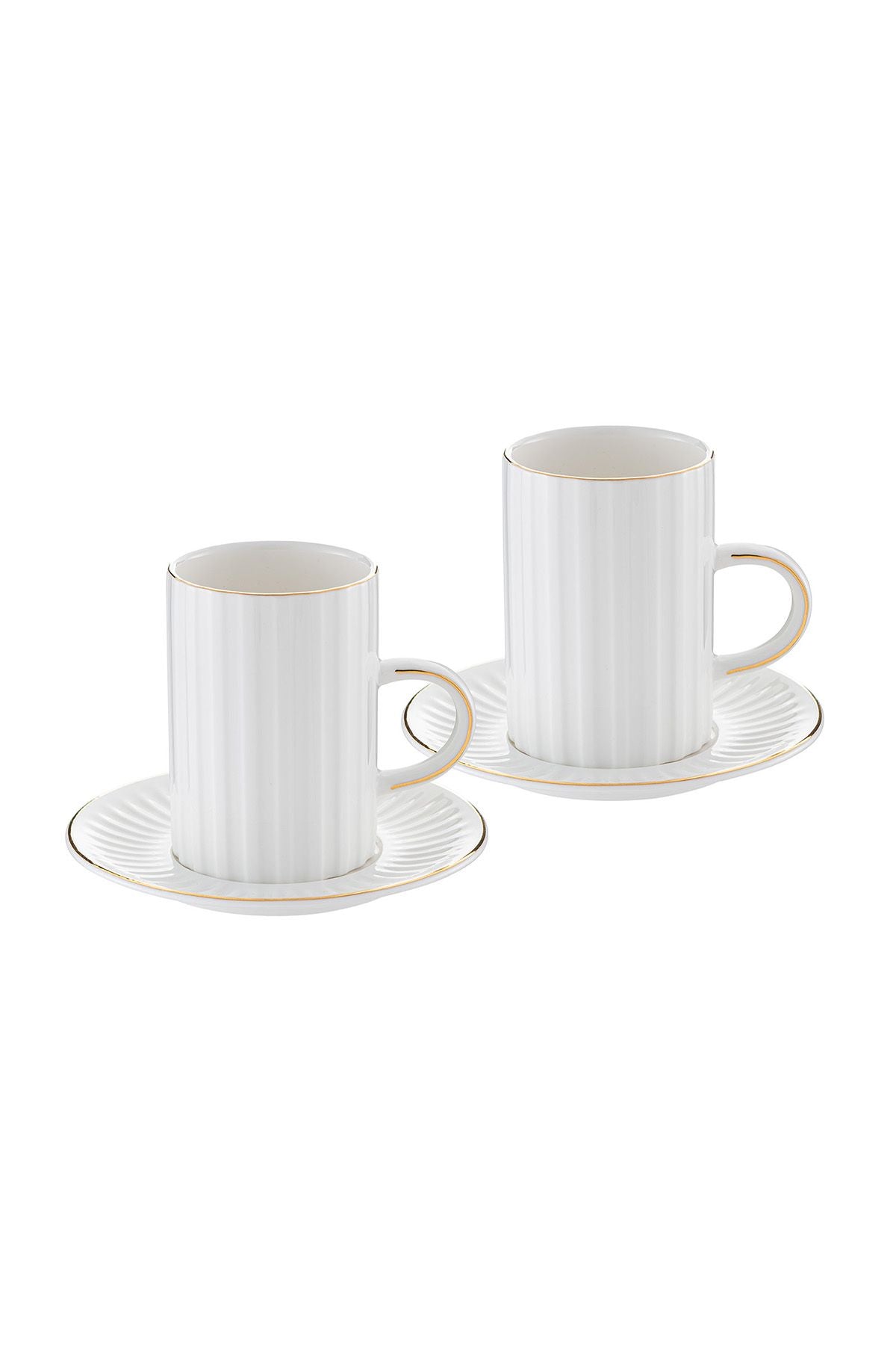 Single Line Pattern Double Coffee Cup 150 cc Gold