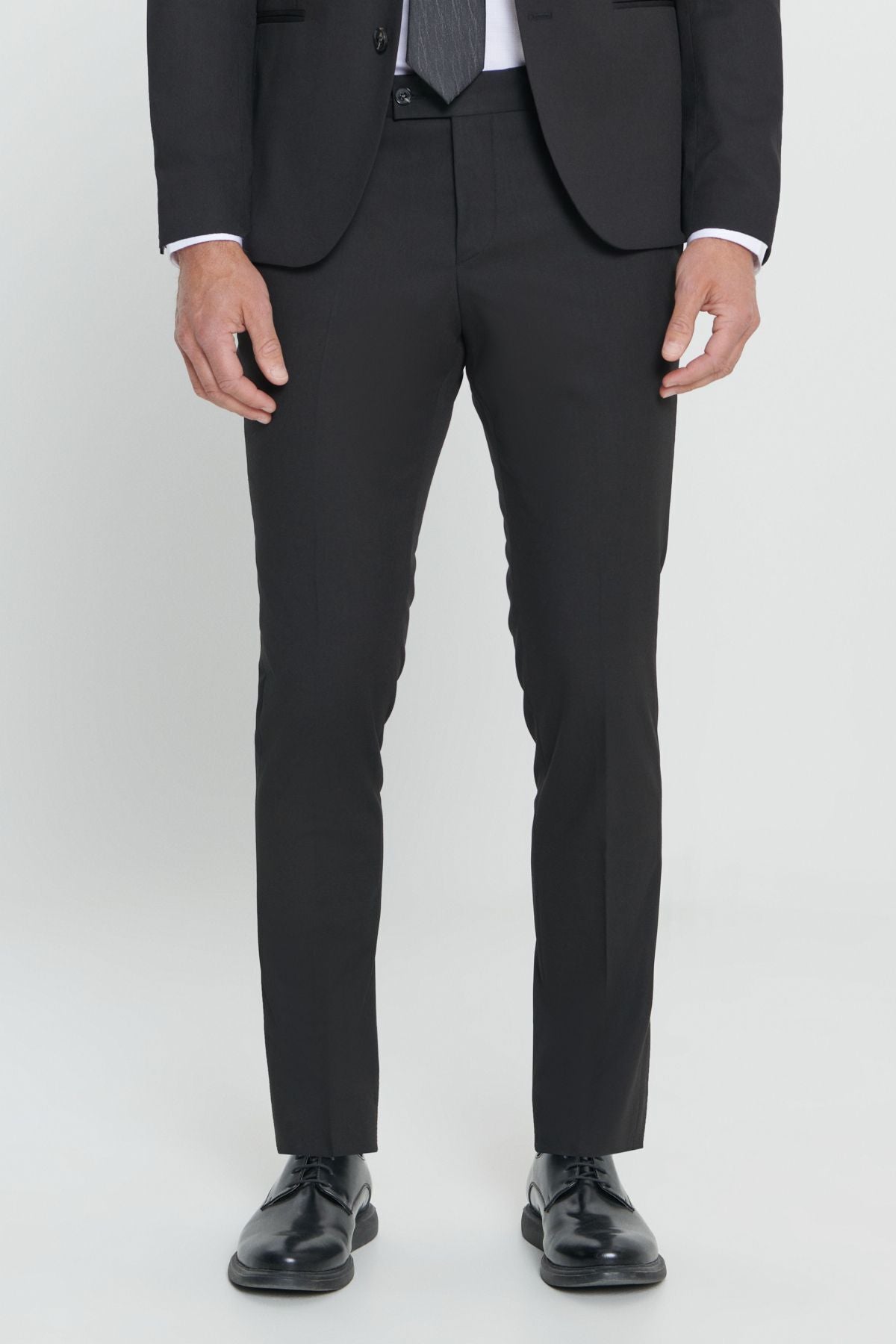 Men's Black Extra Slim Fit Narrow Cut Swallow Collar Suit