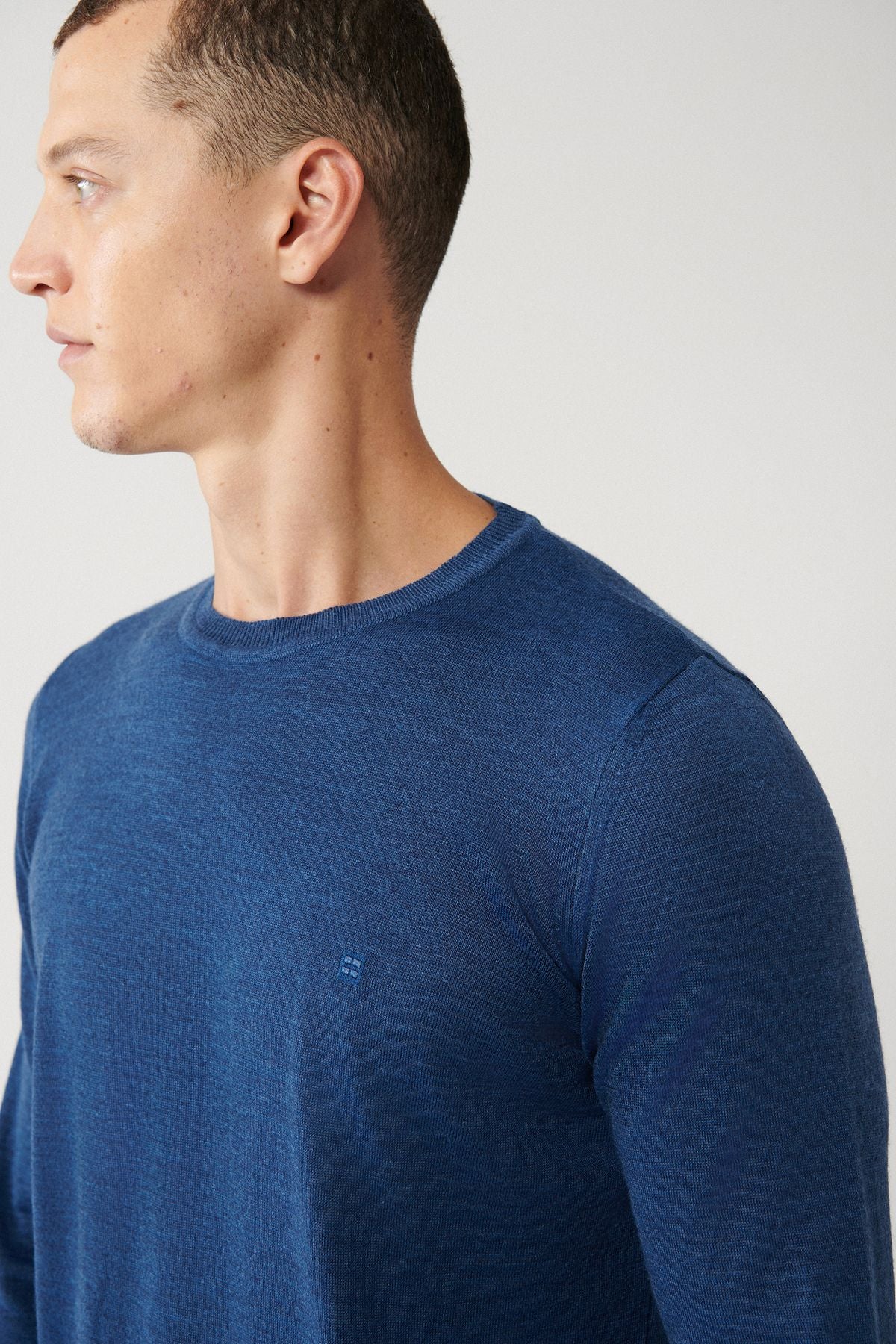 Men's Indigo Bicycle Bike Wool Mixed Knitwear Sweater B005013