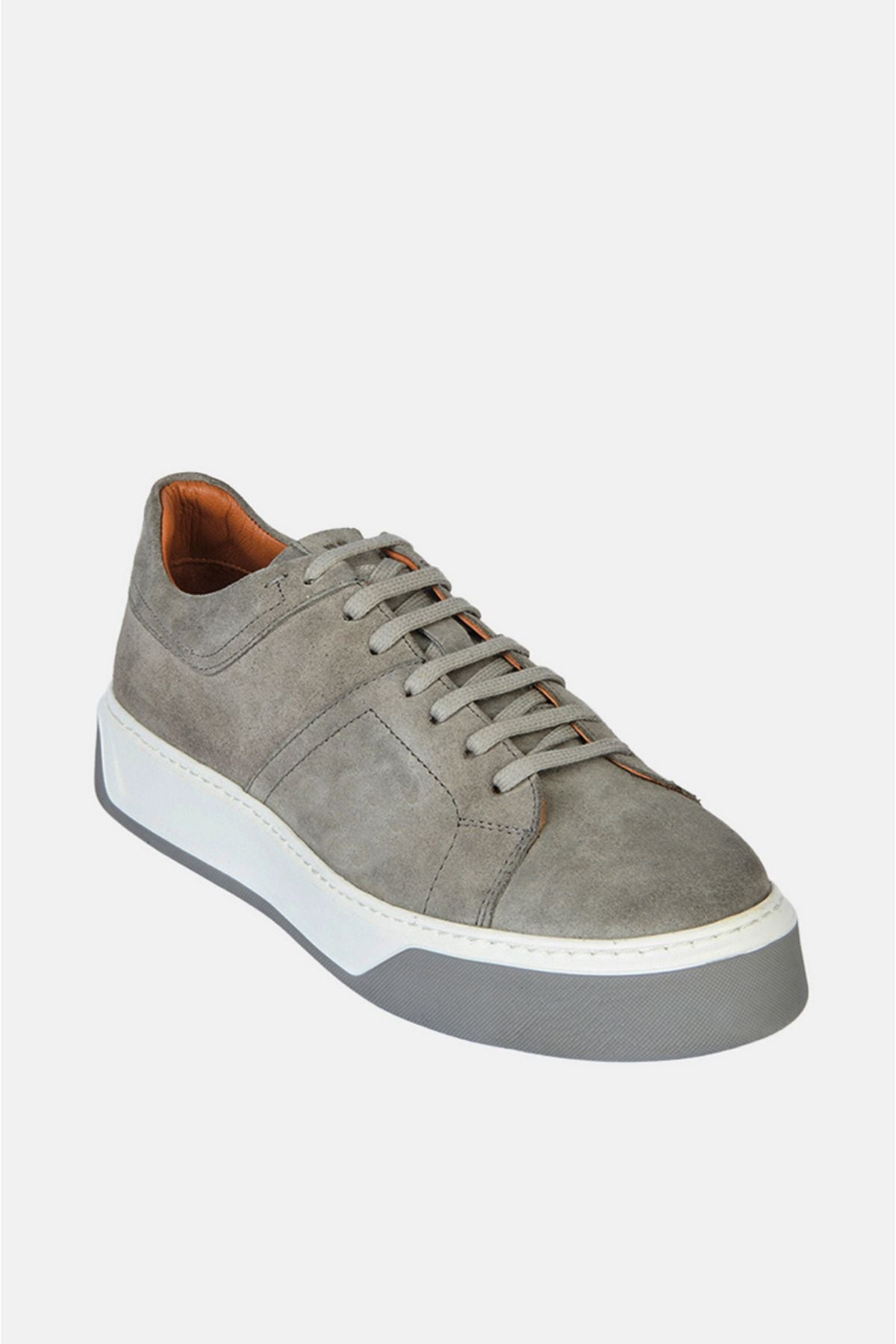 Men's Gray 100 %Leather Lace Flexible Base Casual Shoes A32Y8007