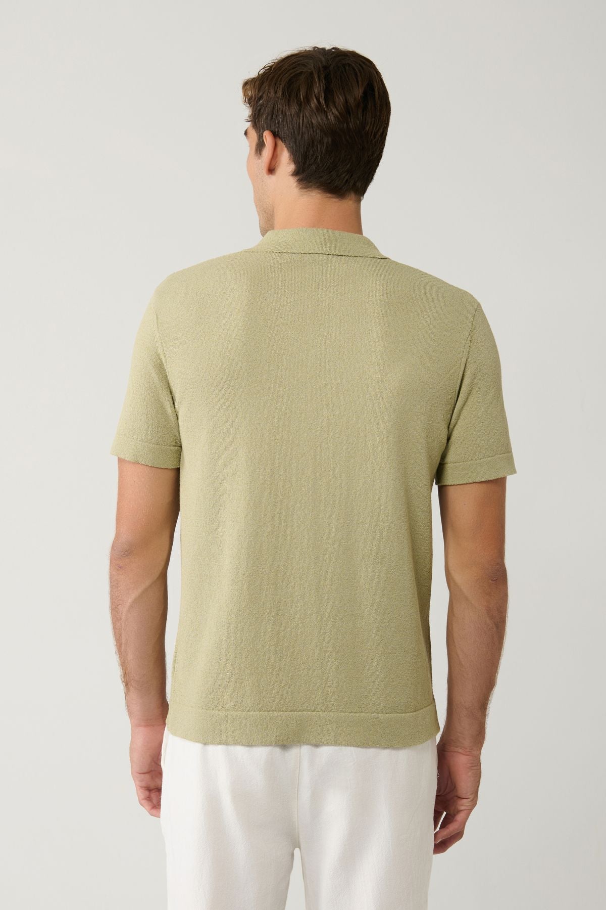 Men's Open Khaki Aum Yaka textured knitwear T-shirt A41y5066