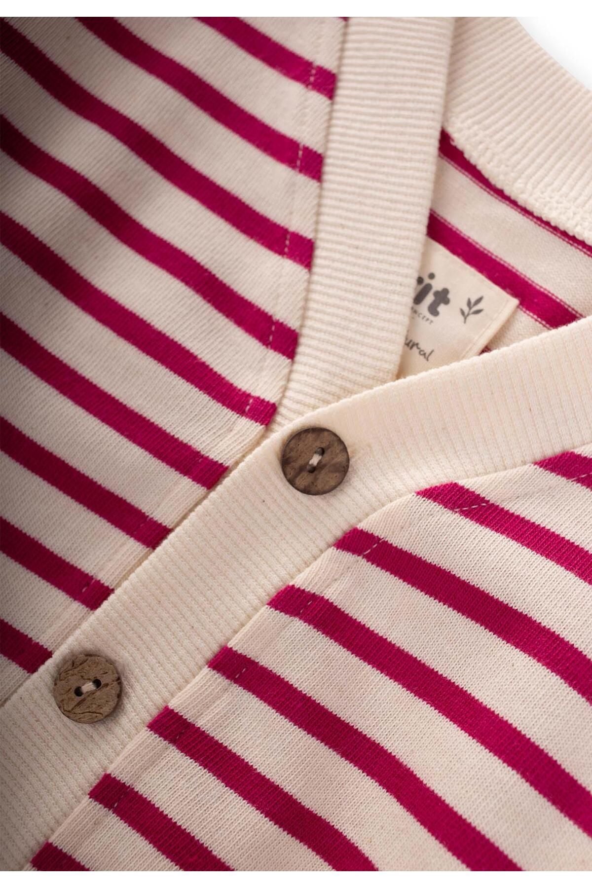 Striped cardigan 2-10 years fuchsia