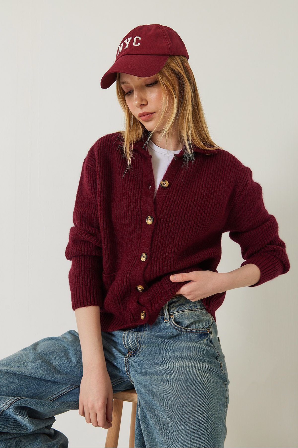 Women's Thessaloniki Knitted Pocket Triko Cardigan 20246941