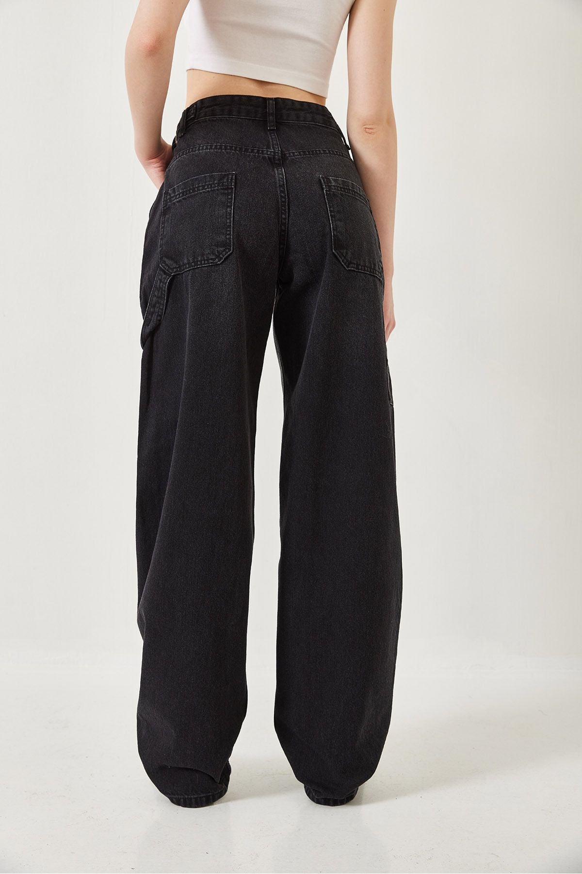 Women's Side Apolele Baggy denim pants 390-ykm 60261306